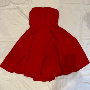 Lulu's Red Strapless Skater Dress